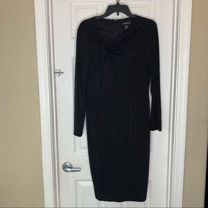 Liz Claiborne Classic Black Dress Twist Detail Size 10